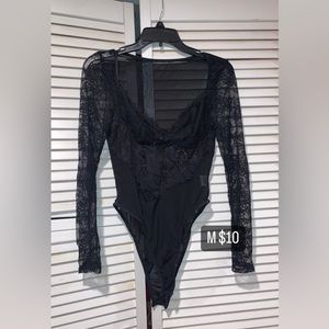 Long sleeve lace bodysuit